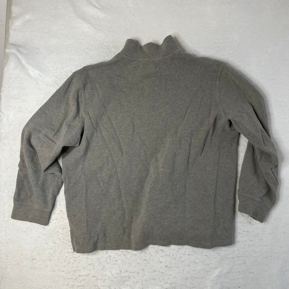 Polo Ralph Lauren Quarter Zip Pullover Mens XXL Gray Cotton Ribbed Knit Sweater - Picture 3 of 6